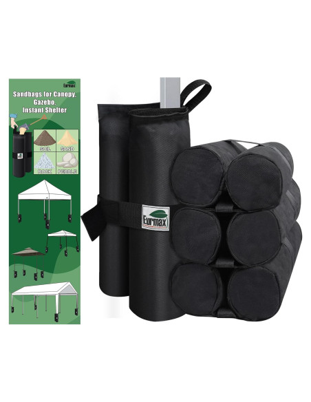 Bolsas de peso para toldo Eurmax Negro - Juego de 4, 13.6-15.9 kg