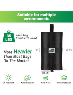 Bolsas de peso para toldo Eurmax Negro - Juego de 4, 13.6-15.9 kg 2