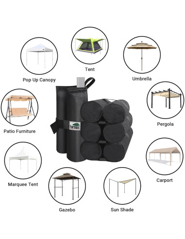 Bolsas de peso para toldo Eurmax Negro - Juego de 4, 13.6-15.9 kg