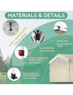 Carpa Plegable COBIZI 10x10 Caqui Impermeable UPF 50+ 2