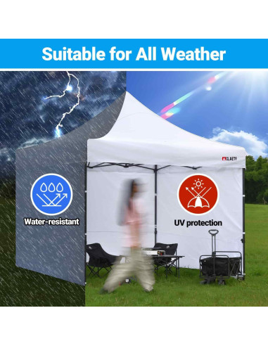 Paredes Laterales Carpa Plegable CLAETF 3 Unidades 10x10 Blanco