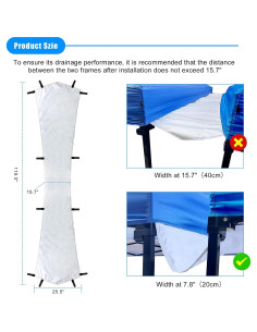 Canalón de Lluvia Joramoy 3.05m para Carpa 3x3m Impermeable 2