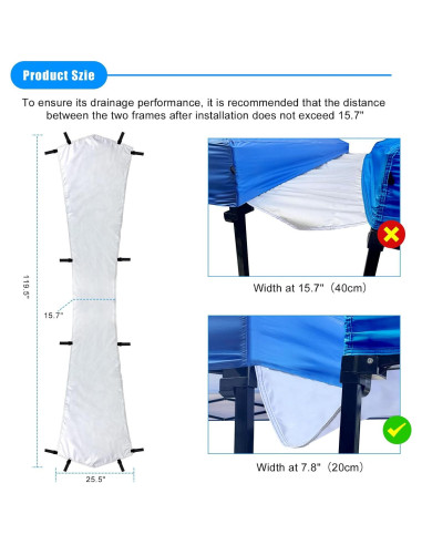 Canalón de Lluvia Joramoy 3.05m para Carpa 3x3m Impermeable