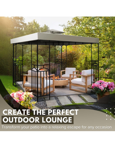 Cubierta de Reemplazo para Gazebo Flexzion 2.4x2.4m Impermeable