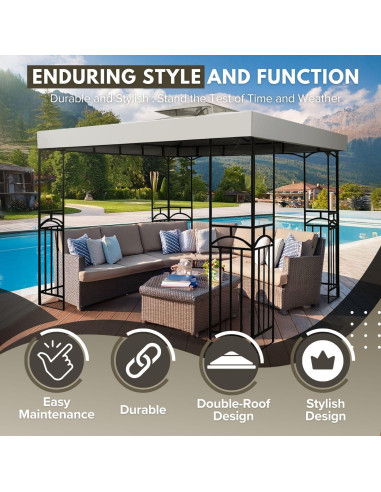 Cubierta de Reemplazo para Gazebo Flexzion 2.4x2.4m Impermeable