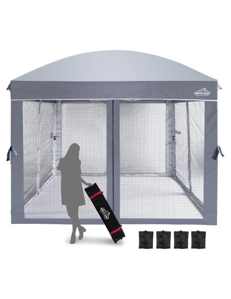 Carpa Plegable AIGOCANO 3x3m con Pantalla de Red Gris