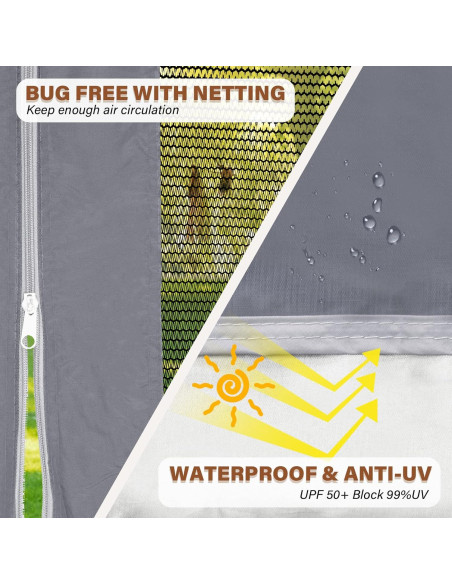 Carpa Plegable AIGOCANO 3x3m con Pantalla de Red Gris