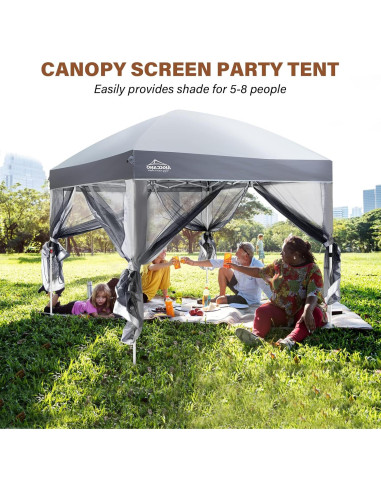 Carpa Plegable AIGOCANO 3x3m con Pantalla de Red Gris