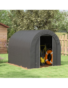 Carpa de Almacenamiento Outsunny 2.39x1.80m Impermeable Gris 2