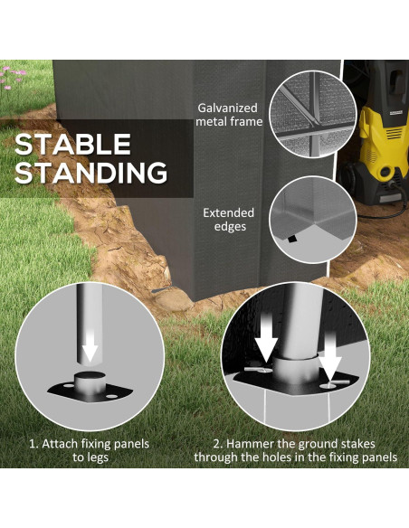 Carpa de Almacenamiento Outsunny 2.39x1.80m Impermeable Gris