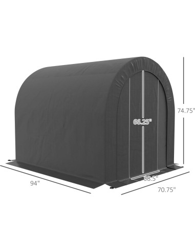 Carpa de Almacenamiento Outsunny 2.39x1.80m Impermeable Gris
