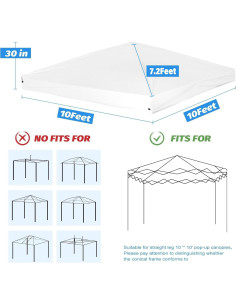 Cubierta Superior de Carpa Plegable MALOROY 10x10 Pies Impermeable 2