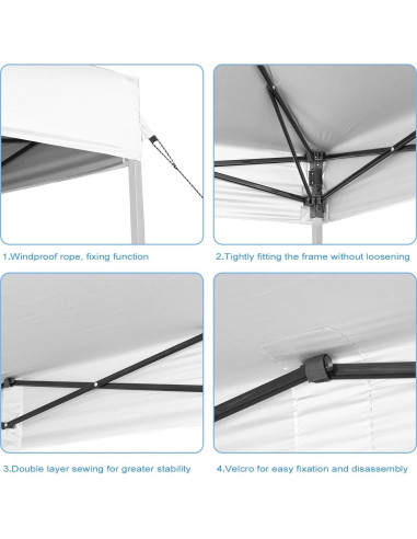 Cubierta Superior de Carpa Plegable MALOROY 10x10 Pies Impermeable