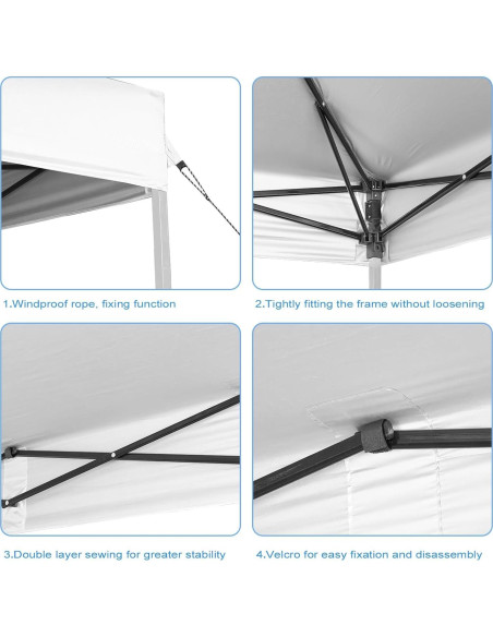 Cubierta Superior de Carpa Plegable MALOROY 10x10 Pies Impermeable
