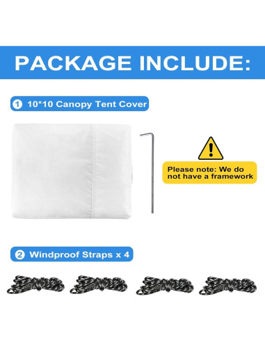 Cubierta Superior de Carpa Plegable MALOROY 10x10 Pies Impermeable