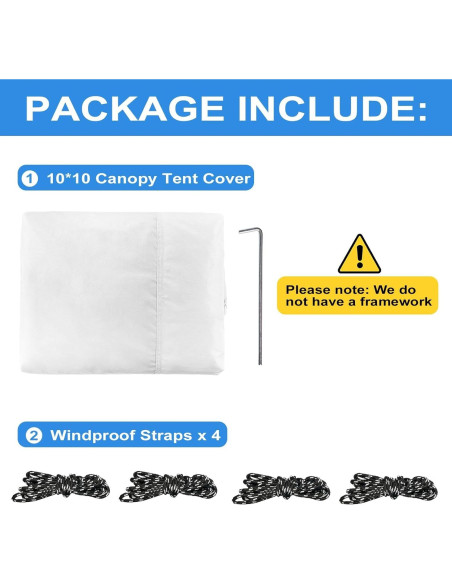 Cubierta Superior de Carpa Plegable MALOROY 10x10 Pies Impermeable