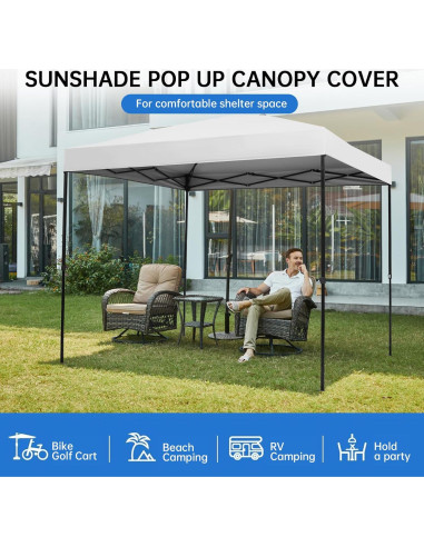 Cubierta Superior de Carpa Plegable MALOROY 10x10 Pies Impermeable