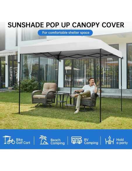 Cubierta Superior de Carpa Plegable MALOROY 10x10 Pies Impermeable