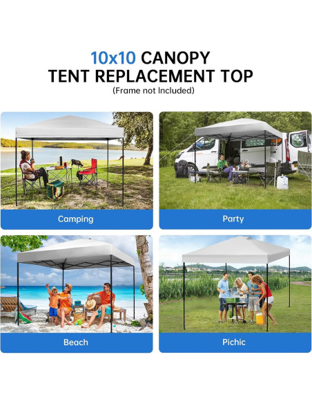 Cubierta Superior de Carpa Plegable MALOROY 10x10 Pies Impermeable