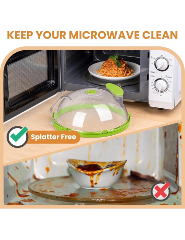 Cubierta de Microondas Gracenal 25.4 cm Verde con Mango