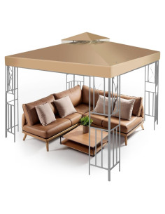 Cubierta de Reemplazo Gazebo Flexzion 3x3m Resistente Agua UV