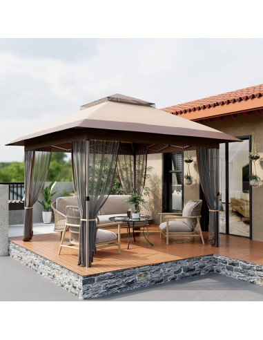 Gazebo Plegable GarveeLife 3.66m x 3.66m con Mosquitera