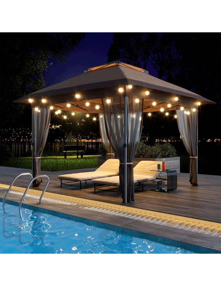 Gazebo Plegable GarveeLife 3.66m x 3.66m con Mosquitera