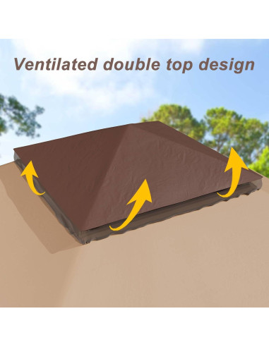 Gazebo Plegable GAOMON 3.66x3.66m con Mosquitera Doble