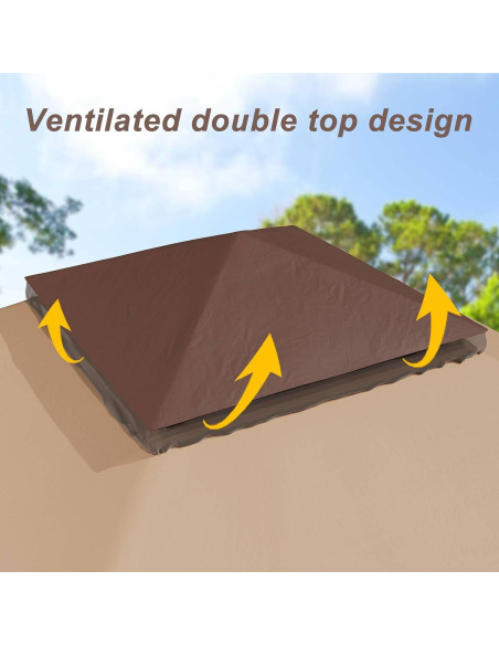 Gazebo Plegable GAOMON 3.66x3.66m con Mosquitera Doble