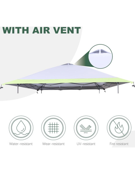 Cubierta de Reemplazo SCOMANAGE para Gazebo Coleman 3.96m Verde