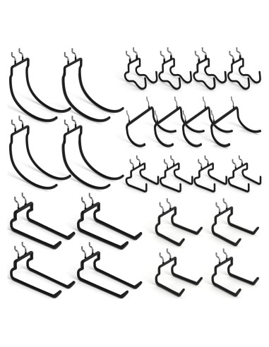 Ganchos de Tablero de Clavos INCLY 24 Piezas Alta Resistencia