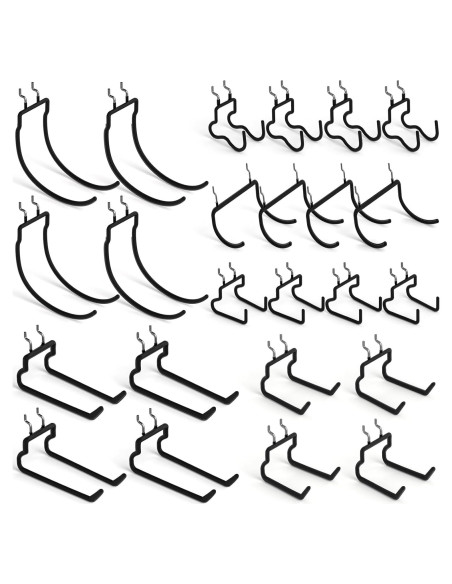 Ganchos de Tablero de Clavos INCLY 24 Piezas Alta Resistencia