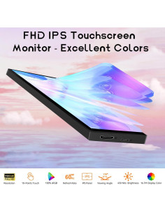 Monitor Táctil 8.8" AISHICHEN IPS 1920x480 para Raspberry Pi 2