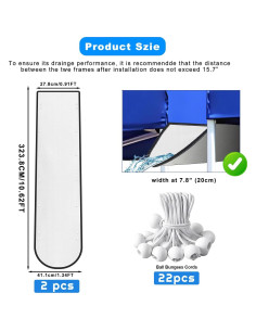 Canalón de Lluvia HFYZZ 3.05m para Carpa Plegable con 22 Cuerdas 2