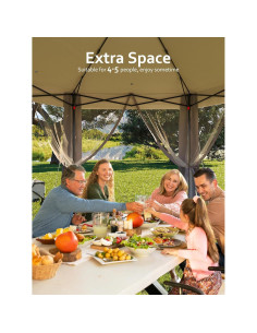 Gazebo Plegable HarmonyHealth 4.06x4.06m con Malla y Estructura de Acero 2