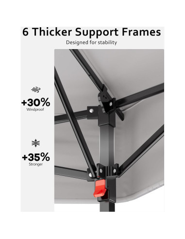 Gazebo Plegable HarmonyHealth 4.06x4.06m con Malla y Estructura de Acero