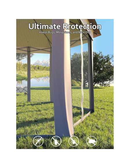 Gazebo Plegable HarmonyHealth 4.06x4.06m con Malla y Estructura de Acero