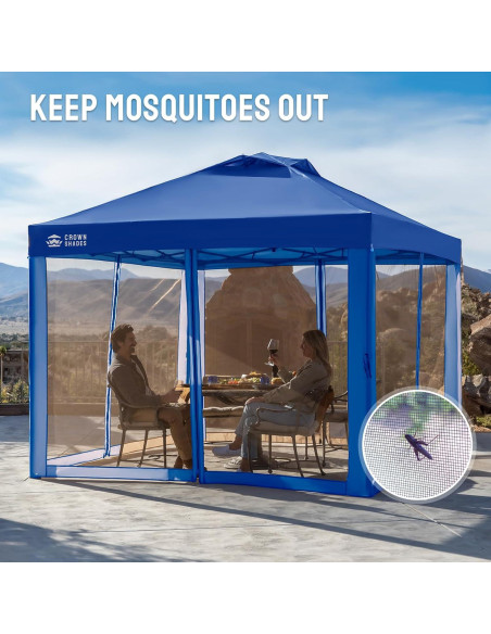 Red Mosquitera CROWN SHADES 3.05x3.05m para Gazebo Azul