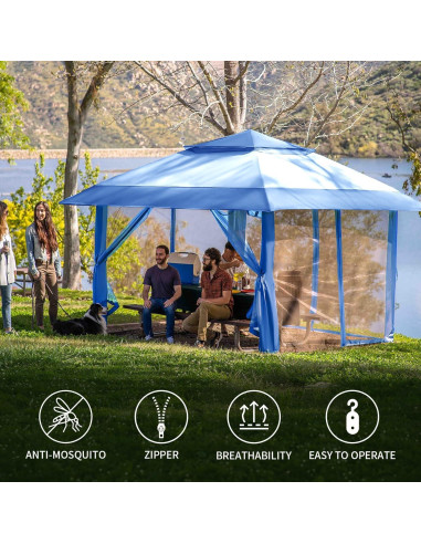 Red Mosquitera CROWN SHADES 3.05x3.05m para Gazebo Azul