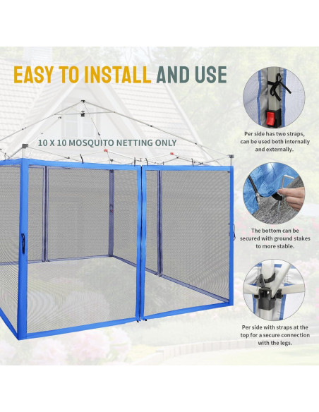 Red Mosquitera CROWN SHADES 3.05x3.05m para Gazebo Azul