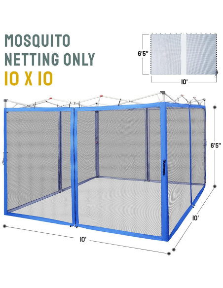 Red Mosquitera CROWN SHADES 3.05x3.05m para Gazebo Azul