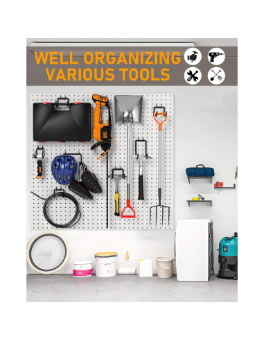 Ganchos de Tablero de Clavos INCLY 24 Piezas Alta Resistencia