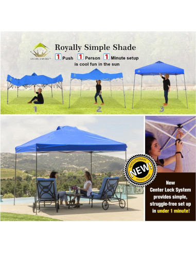 Carpa Plegable 3x3m CROWN SHADES con Bolsa de Transporte Azul