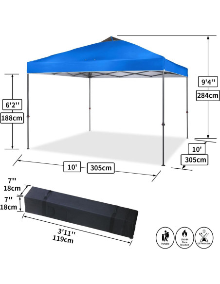 Carpa Plegable 3x3m CROWN SHADES con Bolsa de Transporte Azul