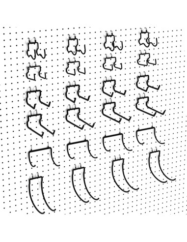 Ganchos de Tablero de Clavos INCLY 24 Piezas Alta Resistencia