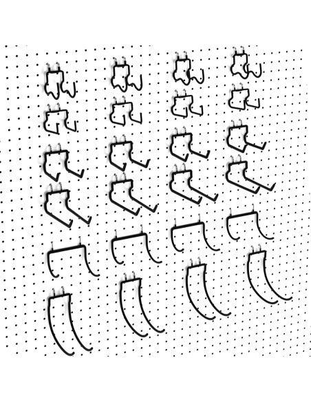 Ganchos de Tablero de Clavos INCLY 24 Piezas Alta Resistencia