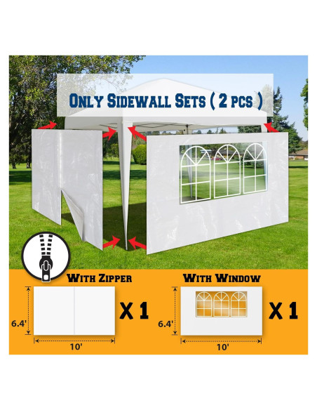 Paredes Laterales Gazebo BenefitUSA 3.05m x 1.95m Blanca
