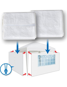 Paredes Laterales Gazebo BenefitUSA 3.05m x 1.95m Blanca 2