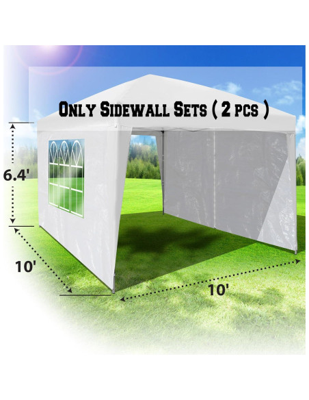 Paredes Laterales Gazebo BenefitUSA 3.05m x 1.95m Blanca
