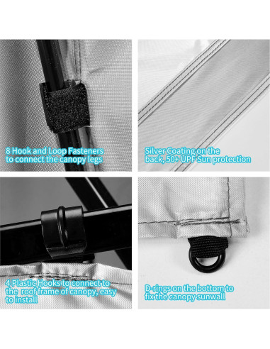 Pared Lateral Impermeable Rinling 2.96x1.89m para Carpa 3x3m